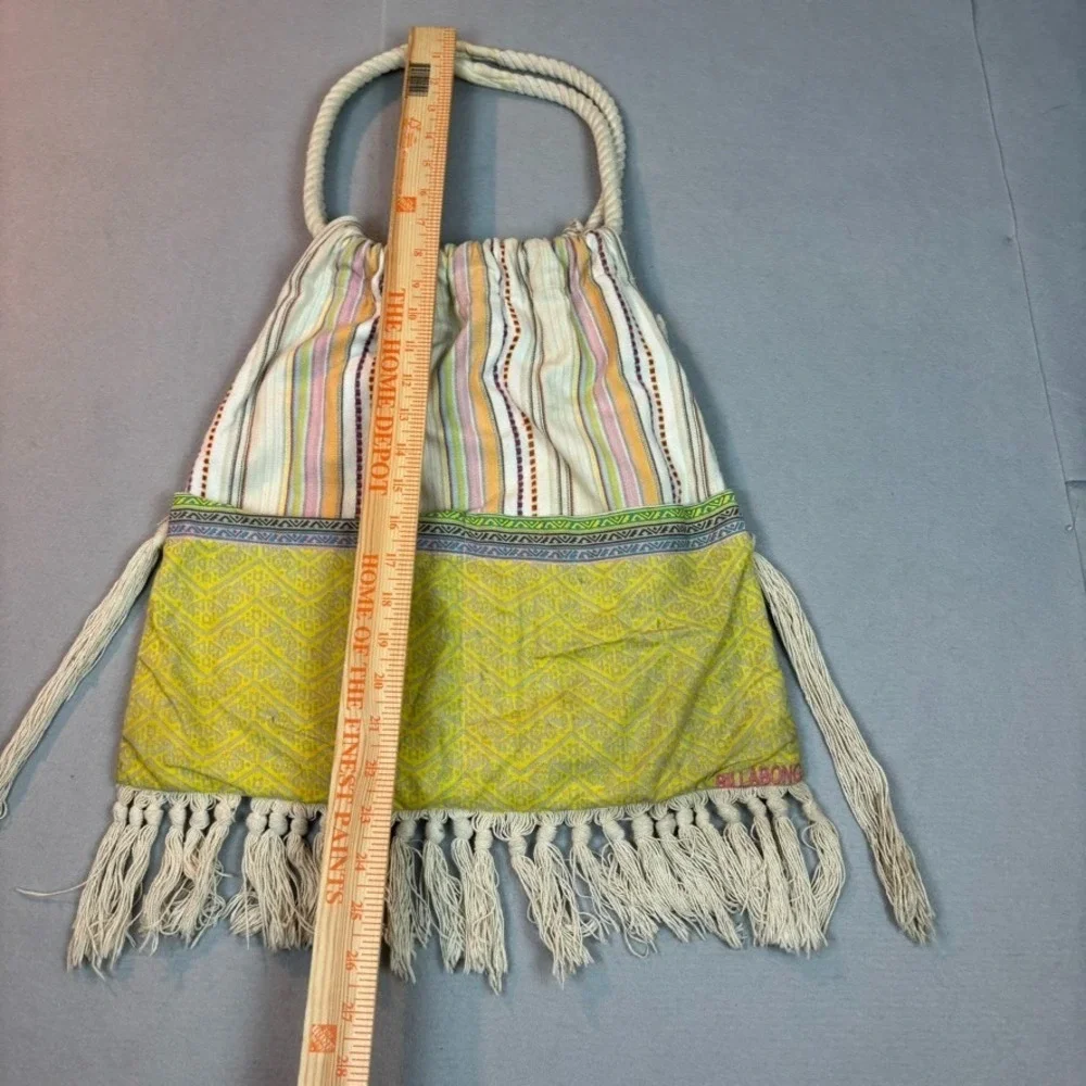 Billa Bong Y2K Boho Peasant‎ Hippie Fringe Colorful Beach Handbag Striped Floral